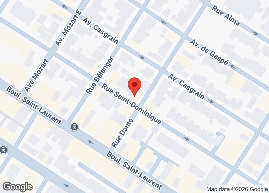 Map showing location at 45.5335107, -73.6134087