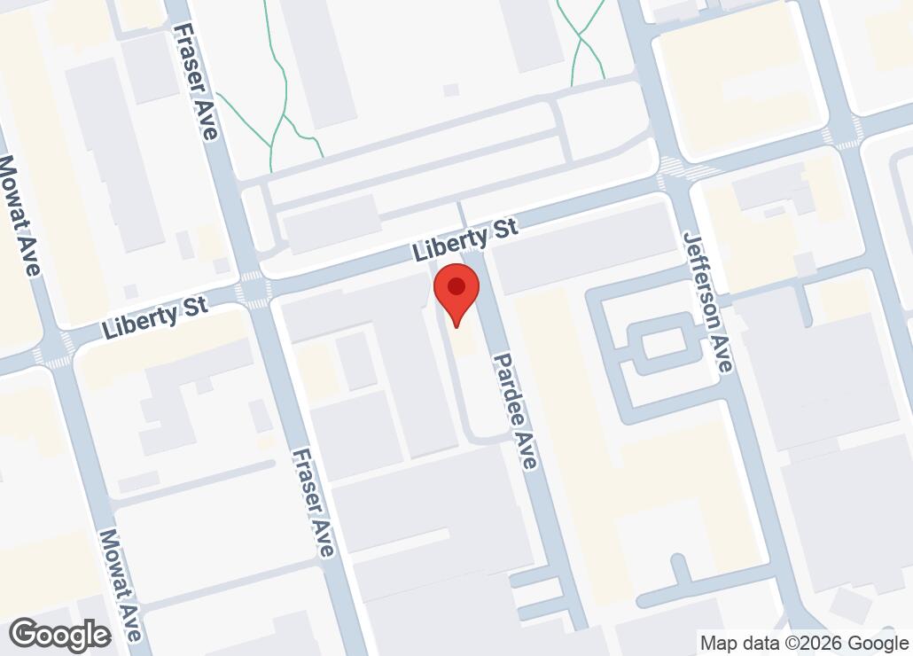 Map showing location at 43.6374473, -79.4228935