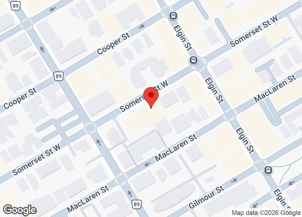 Map showing location at 45.4172772, -75.6912452