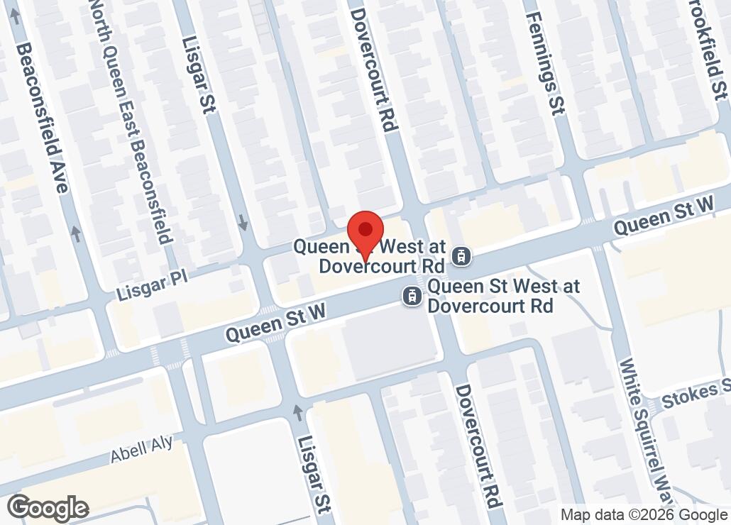 Map showing location at 43.6435709, -79.4228856