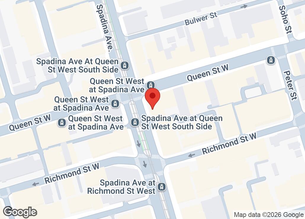 Map showing location at 43.648548, -79.395963