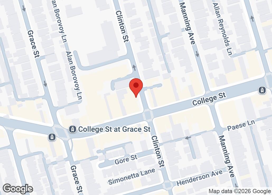 Map showing location at 43.6554814, -79.4141062