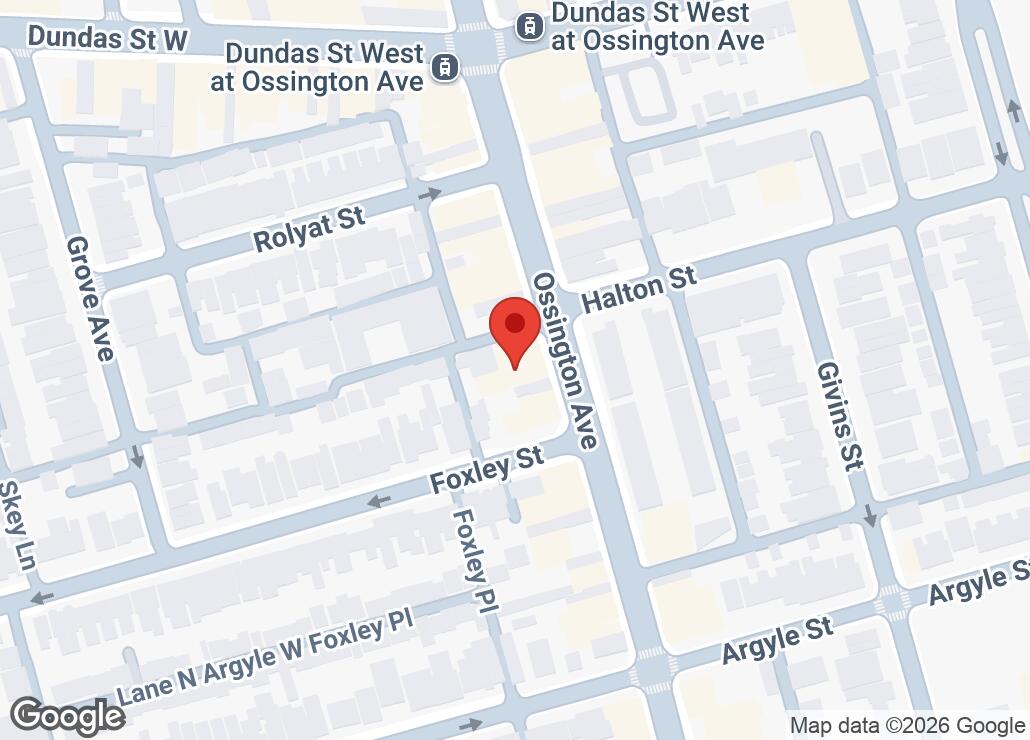 Map showing location at 43.6480864, -79.4205616