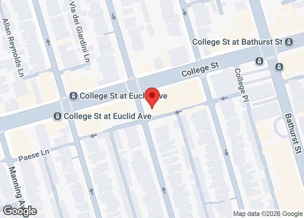 Map showing location at 43.6556816, -79.4098251