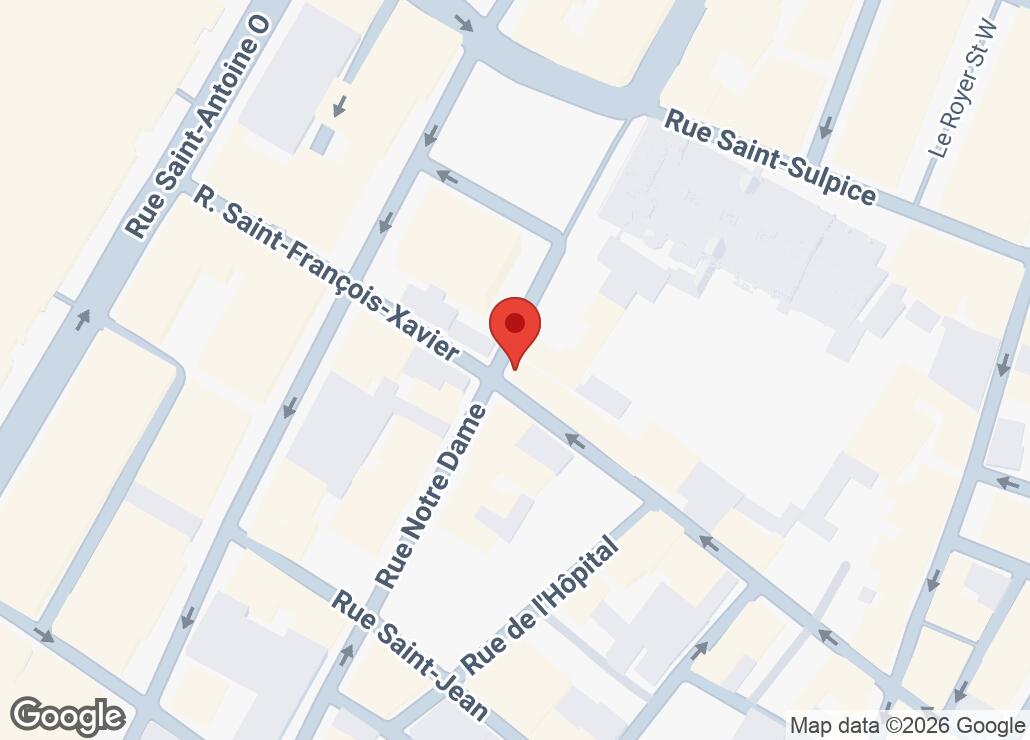 Map showing location at 45.5039382, -73.557296