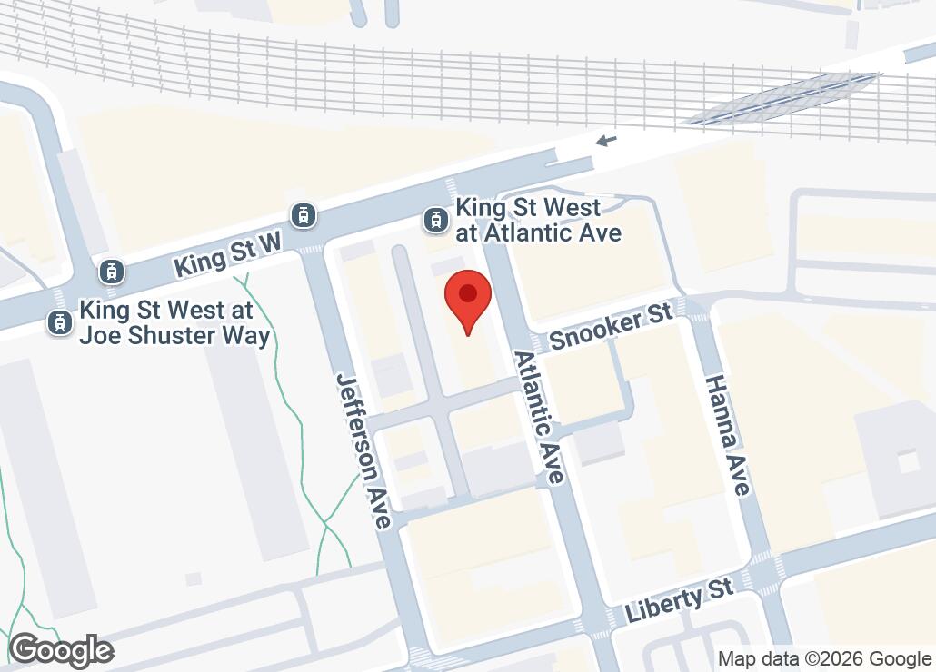 Map showing location at 43.6395249, -79.4213106