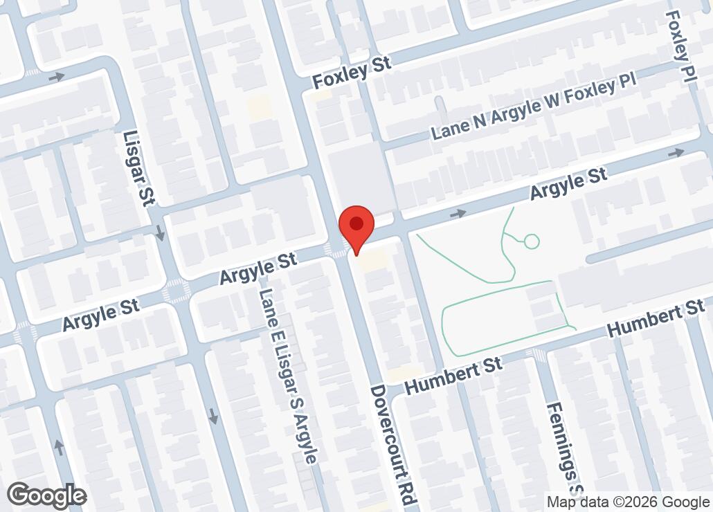 Map showing location at 43.6461313, -79.4232807