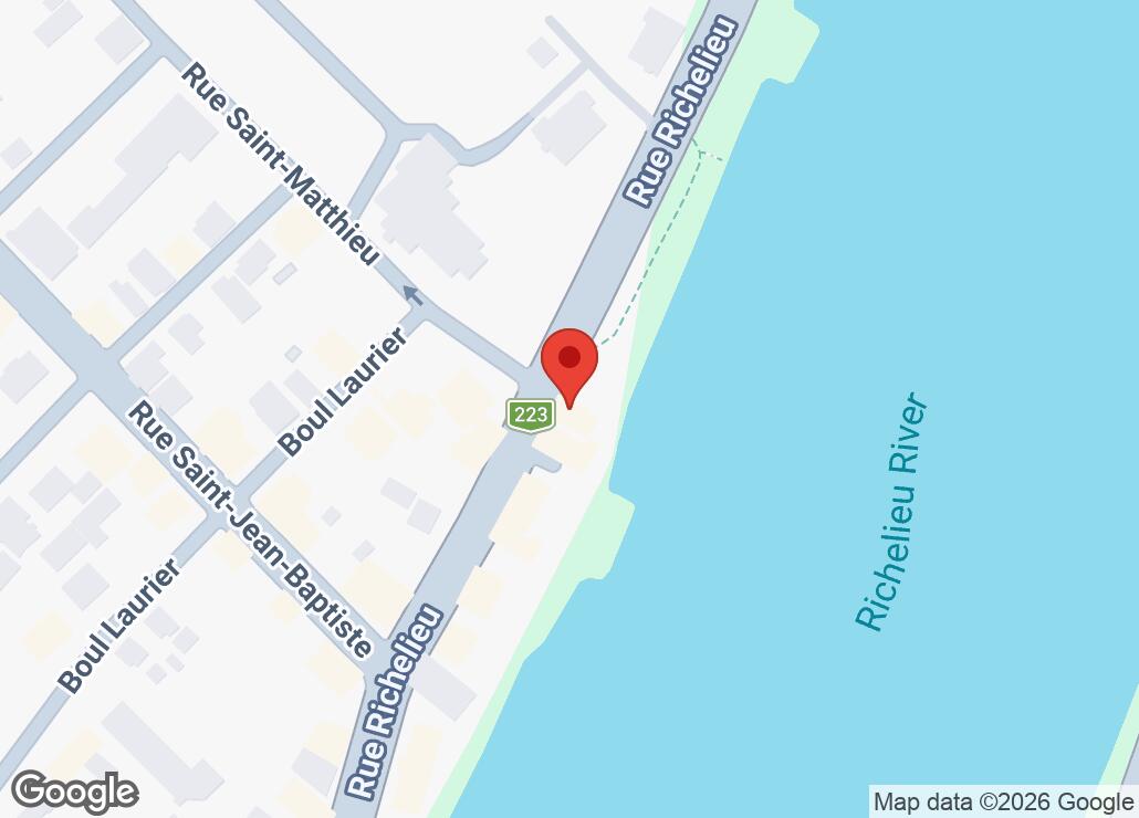 Map showing location at 45.569965, -73.1988641